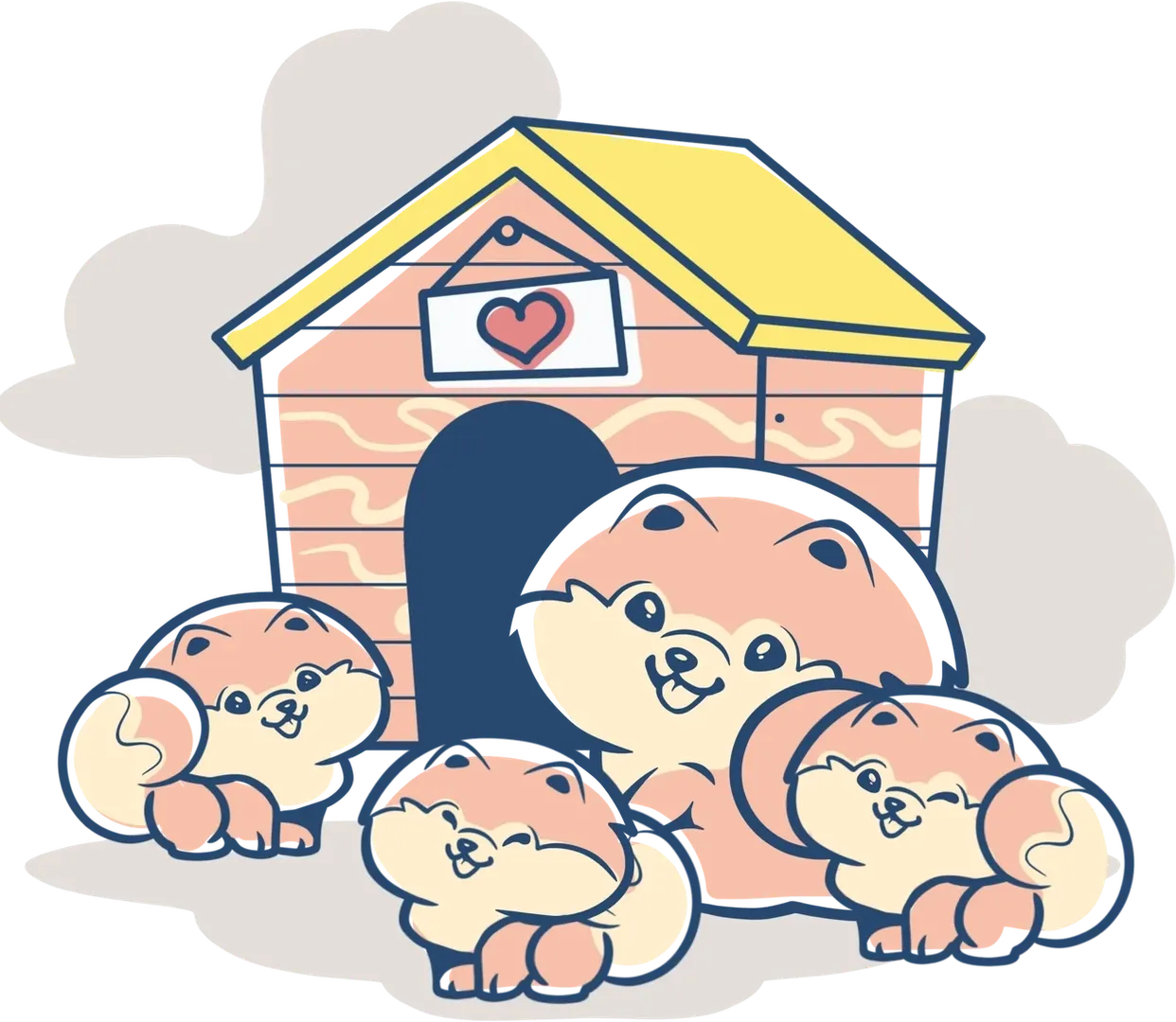 A breeder gently petting a Pomeranian, symbolising the conscious choice of an ethical and high-quality boutique breeding estate.